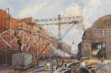 Polson Eisenwerk Hof, Schiff Krieg Hydra auf Lager, 1918